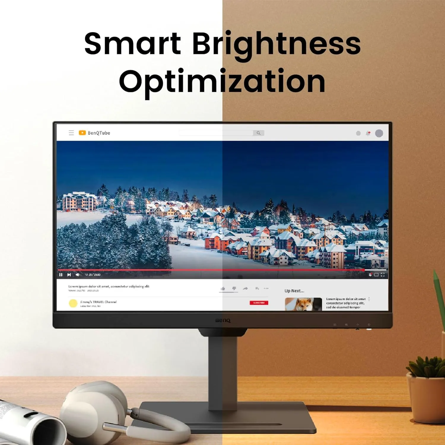 BenQ LED Monitor 23.8" IPS Panel 100Hz Tilt, Pivot Swivel With HDMI | DP | Speaker (GW2490T) view 5
